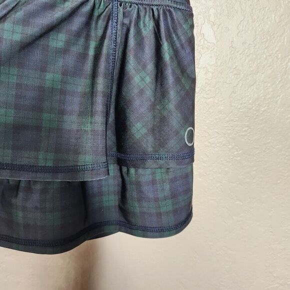 The Bubble Skirt Short Girls XL Green Blue Plaid Ruffle Pull-On Layered - Picture 2 of 7